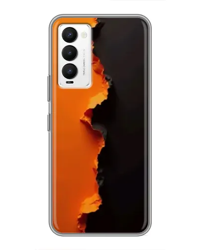 Чехол для TECNO Camon 18 / Camon 18P с картинкой «Оранжевый разлом»
