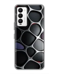 Чехол для TECNO Camon 18 / Camon 18P с картинкой «Объемная темная решетка»