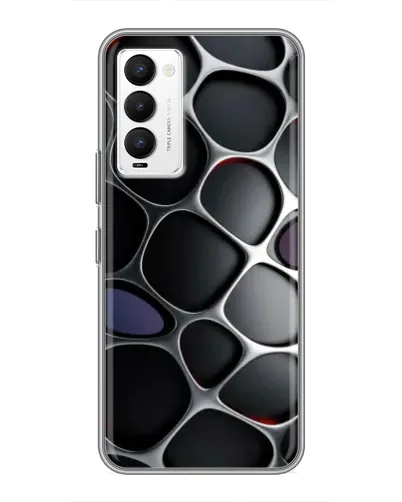 Чехол для TECNO Camon 18 / Camon 18P с картинкой «Объемная темная решетка»