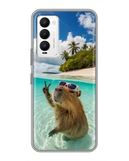 Чохол для TECNO Camon 18 / Camon 18P з картинкою «Капібара на морі»