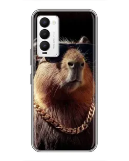 Чохол для TECNO Camon 18 / Camon 18P з картинкою «Капібара золотий ланцюг»