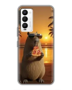 Чохол для TECNO Camon 18 / Camon 18P з картинкою «Капібара з піцою»
