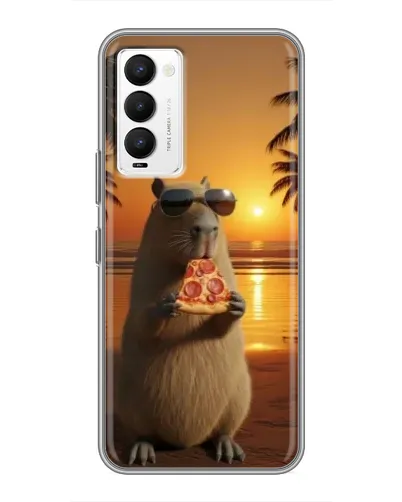 Чехол для TECNO Camon 18 / Camon 18P с картинкой «Капибара с пиццей» Чехол для TECNO Camon 18 / Camon 18P с картинкой «Капибара с пиццей»