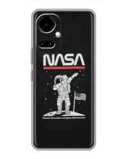 Чохол для TECNO Camon 19 (CI6n) / 19 Pro (CI8n) з картинкою «NASA — крокуємо по Місяцю»