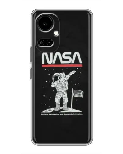 Чохол для TECNO Camon 19 (CI6n) / 19 Pro (CI8n) з картинкою «NASA — крокуємо по Місяцю»