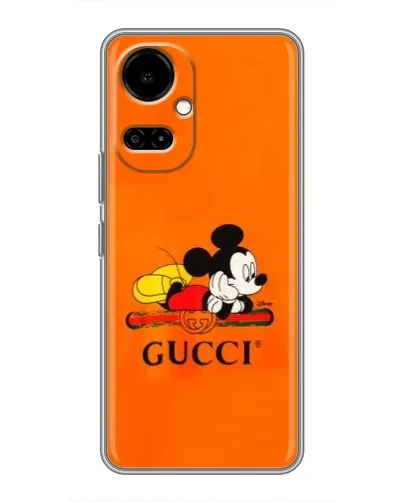 Чехол для TECNO Camon 19 (CI6n) / 19 Pro (CI8n) с картинкой «Микки Маус Gucci — оранж» Чехол для TECNO Camon 19 (CI6n) / 19 Pro (CI8n) с картинкой «Микки Маус Gucci — оранж»