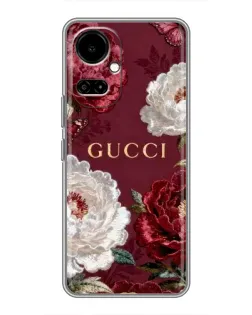 Чехол для TECNO Camon 19 (CI6n) / 19 Pro (CI8n) с картинкой «Gucci — бордовые розы»