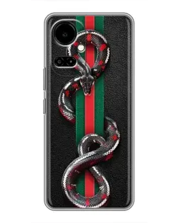 Чехол для TECNO Camon 19 (CI6n) / 19 Pro (CI8n) с картинкой «Gucci — змея на полосе»
