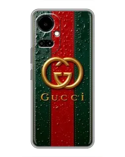 Чехол для TECNO Camon 19 (CI6n) / 19 Pro (CI8n) с картинкой «Gucci — фирменная полоса и золото»