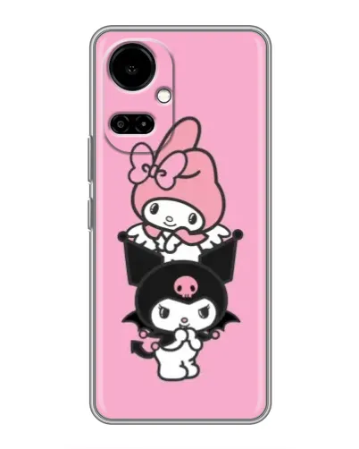 Чехол для TECNO Camon 19 (CI6n) / 19 Pro (CI8n) с картинкой «My Melody и Kuromi»
