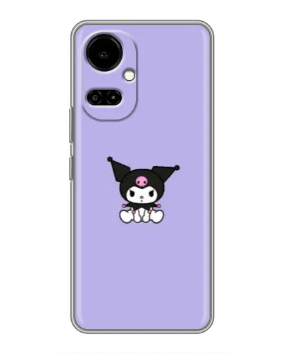 Чехол для TECNO Camon 19 (CI6n) / 19 Pro (CI8n) с картинкой «Kuromi — фиолетовый минимализм»