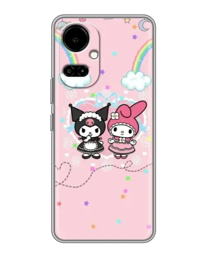 Чехол для TECNO Camon 19 (CI6n) / 19 Pro (CI8n) с картинкой «My Melody и Kuromi»