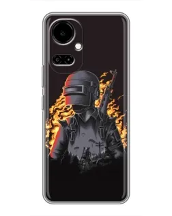 Чехол для TECNO Camon 19 (CI6n) / 19 Pro (CI8n) с картинкой «PUBG — огненный силуэт»