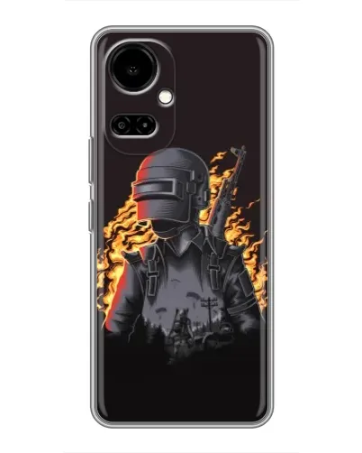 Чехол для TECNO Camon 19 (CI6n) / 19 Pro (CI8n) с картинкой «PUBG — огненный силуэт»