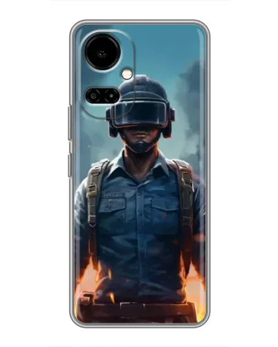 Чехол для TECNO Camon 19 (CI6n) / 19 Pro (CI8n) с картинкой «PUBG — реалистичный герой»