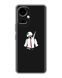 Чехол для TECNO Camon 19 (CI6n) / 19 Pro (CI8n) с картинкой «PUBG — силуэт воина»