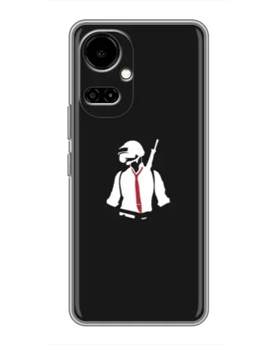 Чехол для TECNO Camon 19 (CI6n) / 19 Pro (CI8n) с картинкой «PUBG — силуэт воина»