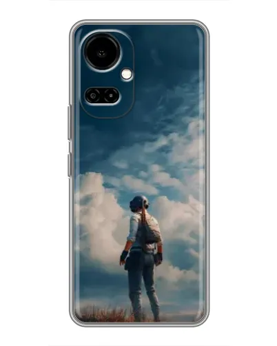 Чехол для TECNO Camon 19 (CI6n) / 19 Pro (CI8n) с картинкой «Герой PUBG на скале»