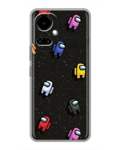 Чехол для TECNO Camon 19 (CI6n) / 19 Pro (CI8n) с картинкой «Космический паттерн Among Us»