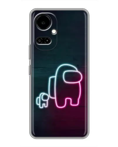 Чехол для TECNO Camon 19 (CI6n) / 19 Pro (CI8n) с картинкой «Among Us неон-арт»