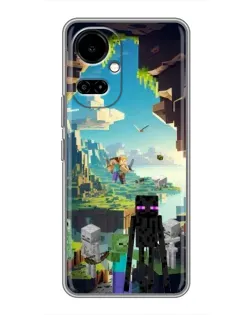 Чехол для TECNO Camon 19 (CI6n) / 19 Pro (CI8n) с картинкой «Эндермен в лесу»