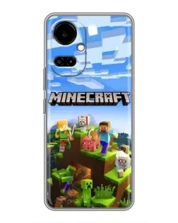 Чехол для TECNO Camon 19 (CI6n) / 19 Pro (CI8n) с картинкой «Minecraft классический мир»