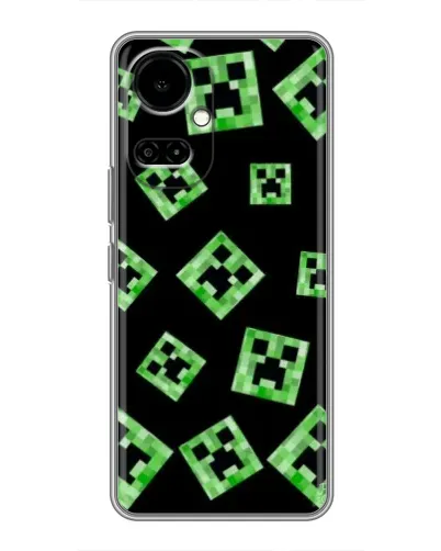 Чехол для TECNO Camon 19 (CI6n) / 19 Pro (CI8n) с картинкой «Паттерн с криперами» Чехол для TECNO Camon 19 (CI6n) / 19 Pro (CI8n) с картинкой «Паттерн с криперами»