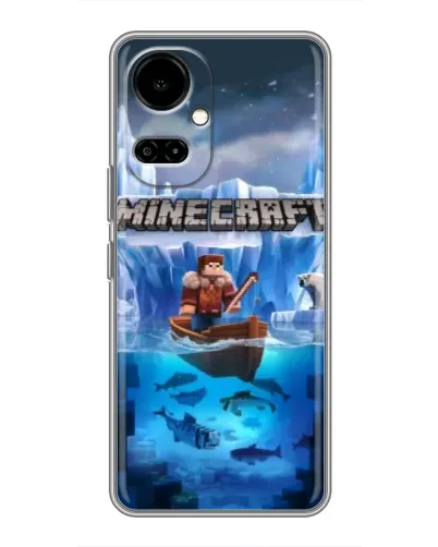 Чехол для TECNO Camon 19 (CI6n) / 19 Pro (CI8n) с картинкой «Minecraft ледяной мир» Чехол для TECNO Camon 19 (CI6n) / 19 Pro (CI8n) с картинкой «Minecraft ледяной мир»