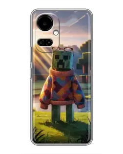 Чехол для TECNO Camon 19 (CI6n) / 19 Pro (CI8n) с картинкой «Крипер в свитере»