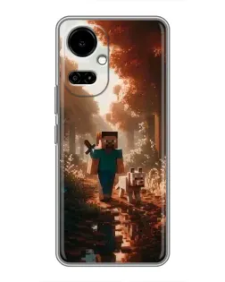 Чехол для TECNO Camon 19 (CI6n) / 19 Pro (CI8n) с картинкой «Стив в лесу»