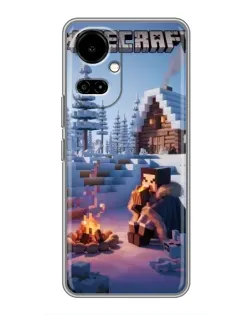 Чехол для TECNO Camon 19 (CI6n) / 19 Pro (CI8n) с картинкой «Зимний Minecraft»