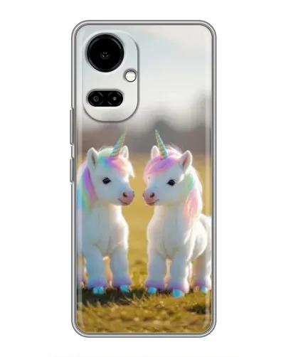 Чохол для TECNO Camon 19 (CI6n) / 19 Pro (CI8n) з картинкою «Пара єдинорогів»