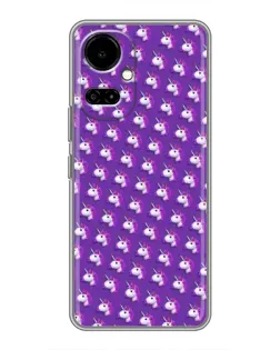 Чохол для TECNO Camon 19 (CI6n) / 19 Pro (CI8n) з картинкою «Єдинороги на фіолетовому»