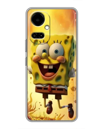 Чехол для TECNO Camon 19 (CI6n) / 19 Pro (CI8n) с картинкой «Губка Боб прыгает»