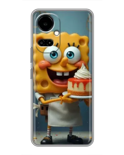 Чехол для TECNO Camon 19 (CI6n) / 19 Pro (CI8n) с картинкой «Повар Спанч Боб»