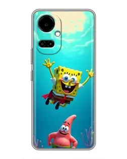 Чехол для TECNO Camon 19 (CI6n) / 19 Pro (CI8n) с картинкой «Спанч Боб под водой»