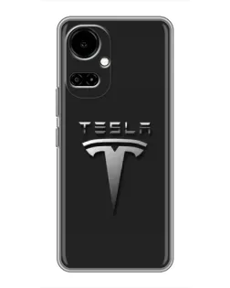 Чехол для TECNO Camon 19 (CI6n) / 19 Pro (CI8n) с картинкой «Стальной логотип Tesla»