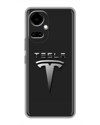 Чехол для TECNO Camon 19 (CI6n) / 19 Pro (CI8n) с картинкой «Стальной логотип Tesla»