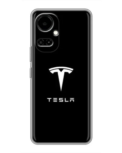 Чехол для TECNO Camon 19 (CI6n) / 19 Pro (CI8n) с картинкой «Tesla White Logo»