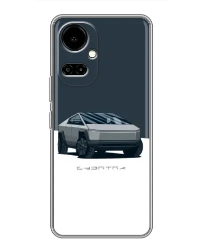 Чехол для TECNO Camon 19 (CI6n) / 19 Pro (CI8n) с картинкой «Серебристый Cybertruck Tesla»