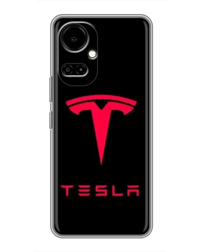 Чехол для TECNO Camon 19 (CI6n) / 19 Pro (CI8n) с картинкой «Tesla Red Logo»