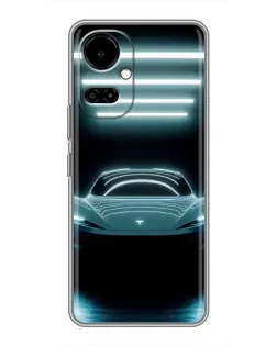 Чехол для TECNO Camon 19 (CI6n) / 19 Pro (CI8n) с картинкой «Tesla в неоне»