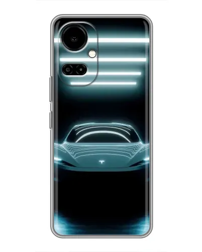 Чехол для TECNO Camon 19 (CI6n) / 19 Pro (CI8n) с картинкой «Tesla в неоне»