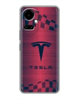 Чехол для TECNO Camon 19 (CI6n) / 19 Pro (CI8n) с картинкой «Тесла красный карбон»