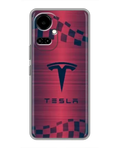 Чехол для TECNO Camon 19 (CI6n) / 19 Pro (CI8n) с картинкой «Тесла красный карбон»