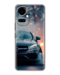 Чехол для TECNO Camon 19 (CI6n) / 19 Pro (CI8n) с картинкой «Mercedes — ночной город»
