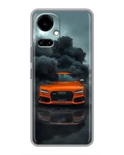 Чохол для TECNO Camon 19 (CI6n) / 19 Pro (CI8n) з картинкою «Audi у хмарах диму»
