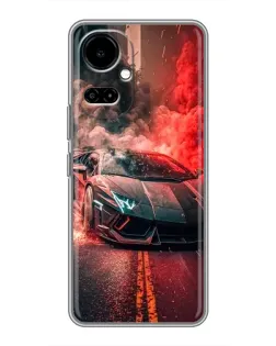 Чехол для TECNO Camon 19 (CI6n) / 19 Pro (CI8n) с картинкой «Lamborghini красный дым»
