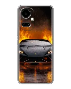 Чехол для TECNO Camon 19 (CI6n) / 19 Pro (CI8n) с картинкой «Lamborghini в огне»