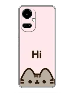 Чехол для TECNO Camon 19 (CI6n) / 19 Pro (CI8n) с картинкой «Пушин говорит Hi»